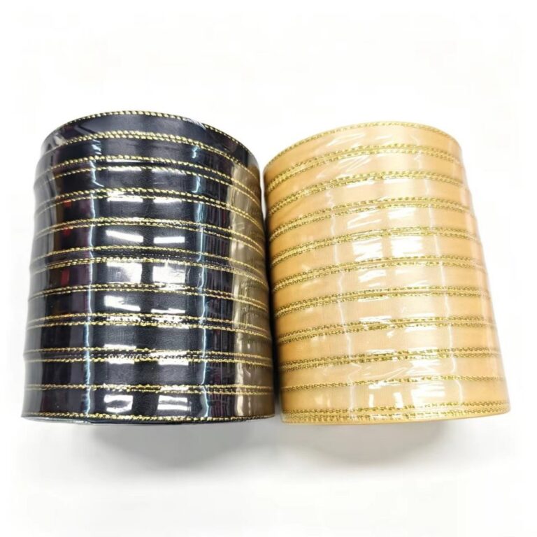 Satin Ribbon Gold Edge Satin Ribbon